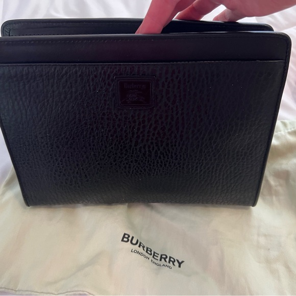 Burberry Black Leather Men's Bag